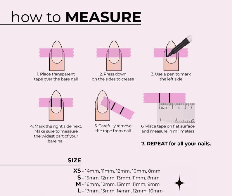 Tape placed over a nail and marked at each edge, then measured with a ruler